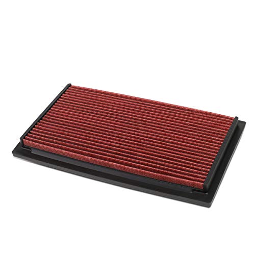 Auto Dynasty High Flow Engine Air Panel Filter Drop-in Reusable & Washable Compatible with Audi 100 200 A6 S4 S6 Cabriolet VW Golf Jetta Passat 88-98 (Red)