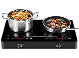 【Timer und Sicherheitssystem】Easepot Induktionskochfeld ist mit einem digitalen Countdown ausgestattet. Stellen Sie die Zeit zwischen 1 Minute und 180 Minuten ein. 2 Kochzonen haben zusätzlich die Vorteile von Sicherheitssperre, Hochtemperaturanzeige und automatischer Sicherheitsabschaltung. Damit eignet sich dieses Induktionskochfeld für junge und alte Familien.