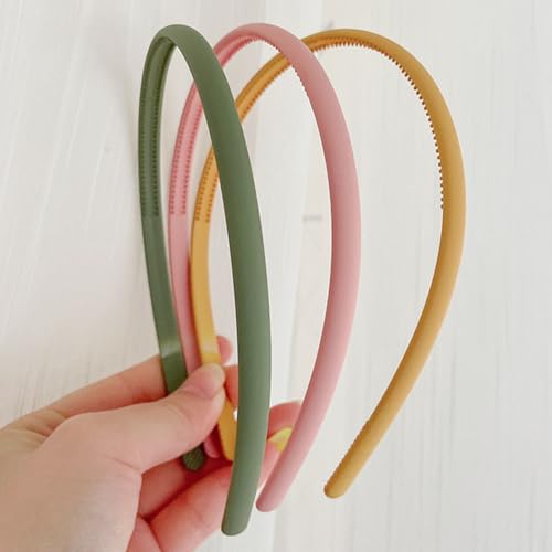 Image of ANNA CREATIONS 12 Pcs Plastic Headbands with Teeth Durable, Lightweight Sports Hair Bands for Women, Girls, Teens & Kids Non-Slip Hair Accessories (Matte Finish-1 cm)