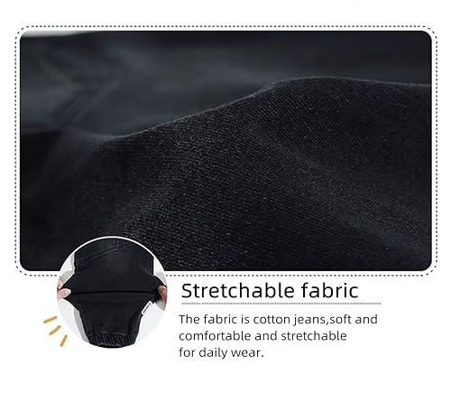 Kids Boy Casual Washed Cotton Elastic Waist Cargo Jogger Denim Jeans Pants with Pockets 6-16Years 7