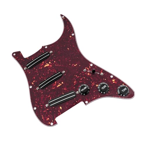 Guitare électrique SSS pickguard marron foncé avec boutons et potentiomètre intégrés