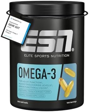ESN Omega-3, 300 Kapseln, hochdosiertes EPA & DHA, 1200 mg EPA & 900 mg DHA pro Portion - made in Germany