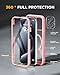 Miracase Magnetic for iPhone 15 Pro Max Case 6.7'' [Compatible with Magsafe] Full-Body Military Drop Proof for iPhone 15 ProMax Case with Built-in 9H Tempered Glass Screen Protector,Pink