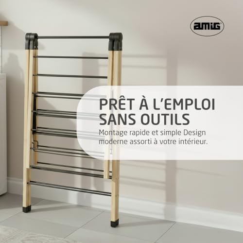 Séchoir pliable à ailes pour optimiser l'espace de la buanderie avec élégance - 7