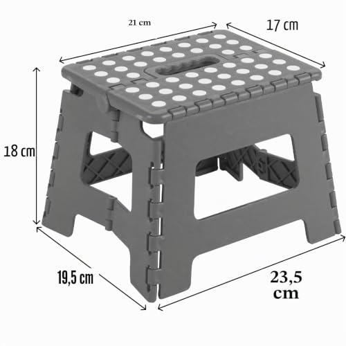 Miniatura 2 de Acan Tradineur - Taburete Plegable Multiusos - Pvc - Antideslizante - Altillo Para Baño O Cocina - Reposapiés - Máx. 150 Kg Gris - 18 X 21 X 17 Cm