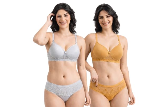 Women Bra Panty Set Pack of 2 | Cotton Lingerie Set | Comfortable Bra Panty Combo-image-32