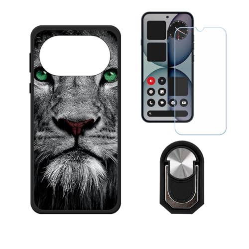 BMPNLSZ �K�p Nothing Phone 4A�p+HD�����K���X�ɓK�����ėpTPU�P�[�X�A�V���J�Q���P�[�X�o���p�[�ی�o�b�N�P�[�X-�ɓK����9�d�x�X�N���C�u�h�~�X�N���[���v���e�N�^(6,78") + ���O���\�Ŕėp�I��360�x��]�\�ȃX�e���g