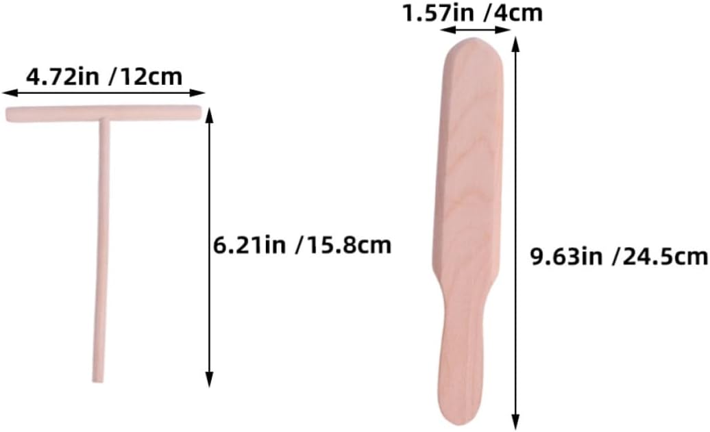 Wooden Pancake Spatula Flipper 2pcs for Kitchen and Restaurant Use