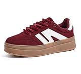 【Antidérapant】: Dotées d'une semelle extérieure en caoutchouc adhérent et de sculptures profondes, ces chaussures de tennis skate offrent une forte traction sur surfaces glissantes. La semelle durable et résistante à l'abrasion garantit des performances longue durée.