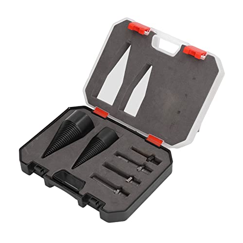 Brennholzbohrer Holzspalter, 6 Stück 32 Mm 42 Mm Holzspalter Holzspalter Holzspaltbohrer Abnehmbare Hochleistungs-Kegelschraube mit 4 Griffen für Elektrische Bohrmaschinen – Bild 7