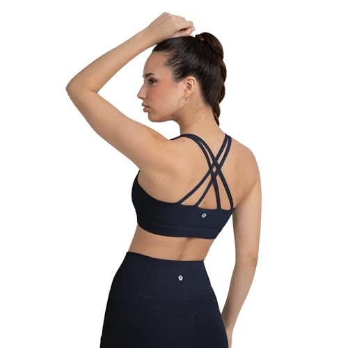 Image of YITTY Active Women's Ultraluxe Strappy Medium Impact Bra, Athleisure, 4-Way-Stretch
