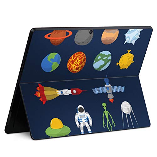 igsticker Surface Pro X 専用スキンシール サーフェス プロ エックス ノートブック ノートパソコン カバー ケース フィルム ステッカー アクセサリー 保護 015994 太陽系 宇宙 惑星