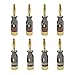 8PCS 4mm Banana Spiral Type Adapter Electronic Connector Screw Stereo Speaker Audio Copper Terminal(4 Red 4 Black)