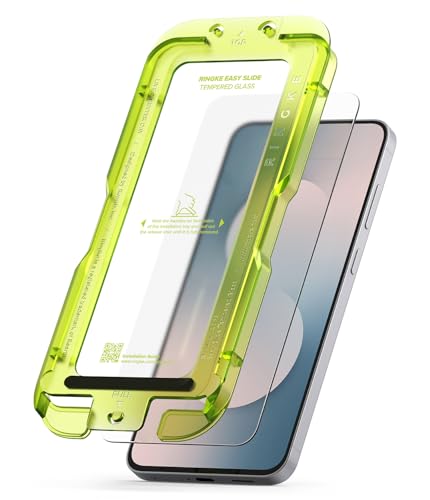 Image of Ringke Easy Slide for Samsung Galaxy S25 FE Screen Protector with Installation Tool [2 Pack] [Scratch Resistant] HD Quality Shatterproof 9H Tempered Glass with Fingerprint Resistant Coating