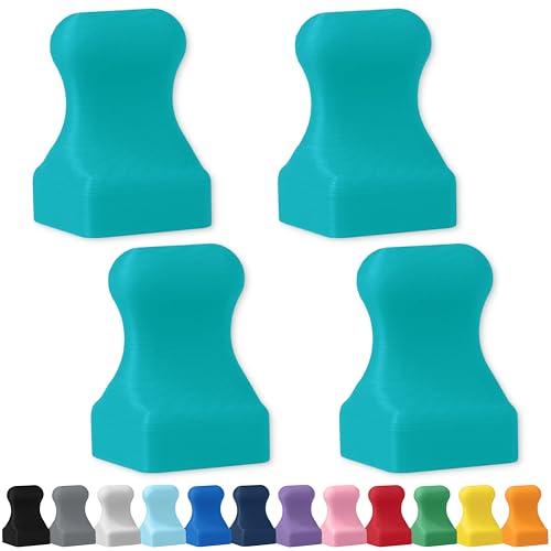 Image of Glassboard Studio MiniPawn Magnet - Strong Neodymium Rare Earth Magnets for Fridge, Whiteboard, Locker & Magnetic Glassboards - Crafting & Office Use - Strong Fridge Magnets (Seaside Teal Pawn, 4)