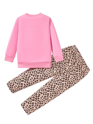 Image of Little Girls Outfits 2 Piece Toddler Long Sleeve Sweatshirt Leggings Pants Fall Winter Clothing Set 2-10 Years