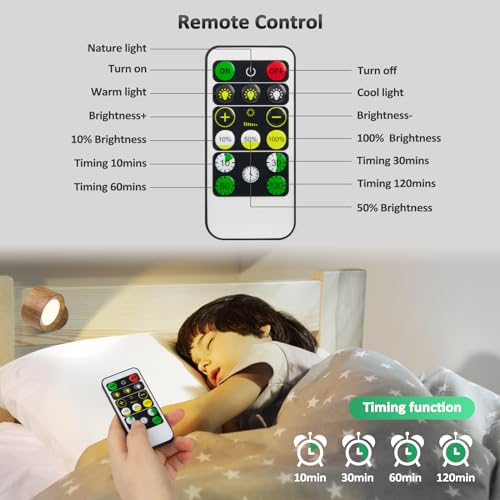 LED Wall Reading Lights with Remote, 3 Pcs Rechargeable Wall Mounted Reading Sconces Lamp 3000mAh - Image 4