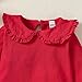 Magic Park 12M-14Y Toddler Girl Long Sleeve Blouse Girls Ruffle T-Shirt Solid Color Tee Casual Tops Holiday Winter Shirts (3 Years, Long Red)