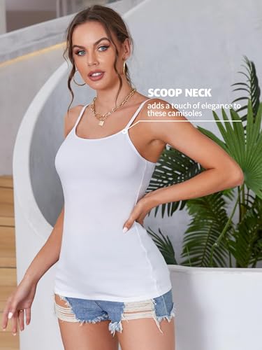 ATTRACO Women's Cotton Camisole Shelf Bra Spaghetti Straps Tank Top4