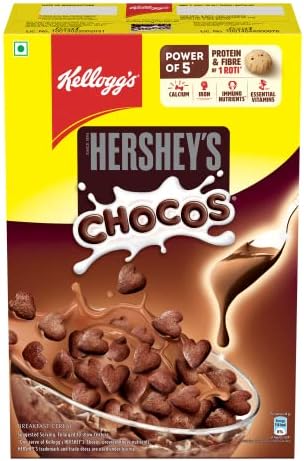 Kellogg's HERSHEY'S Chocos 325 G with Power Of 5+ | Protein & Fibre of 1 Roti* | High in Calcium & Iron | Immuno Nutrients** | Essential Vitamins| Chocolatey Breakfast Cereal for Kids