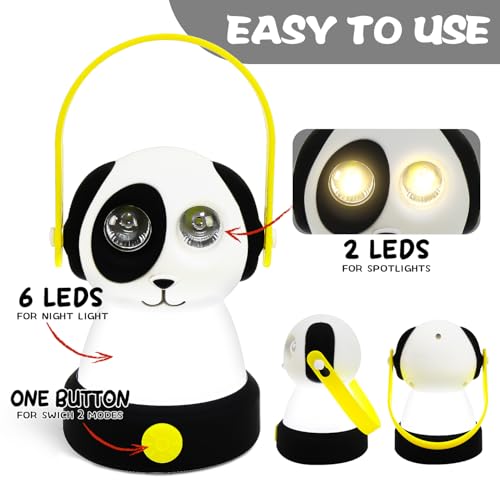 Outdoor Kids Camping Lanterns & Headlamp Set, Battery Powered Night Light, Lightweight LED Equipment, Birthday Christmas Gift (Dog Set) - Thumbnail 2