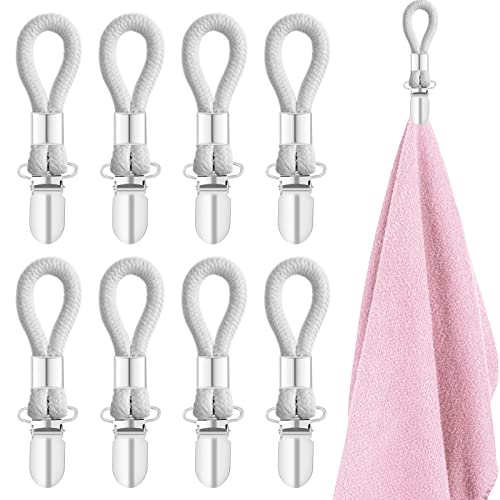 RUIJIE Accroche Torchon 8 Pièces Pince à Serviette Pince Torchon Crochet Torchon Cuisine Porte Torchon en Métal Attache Serviette Attache Torchon Clip Pince à Suspendre pour Cuisine et Salle de Bain Cover