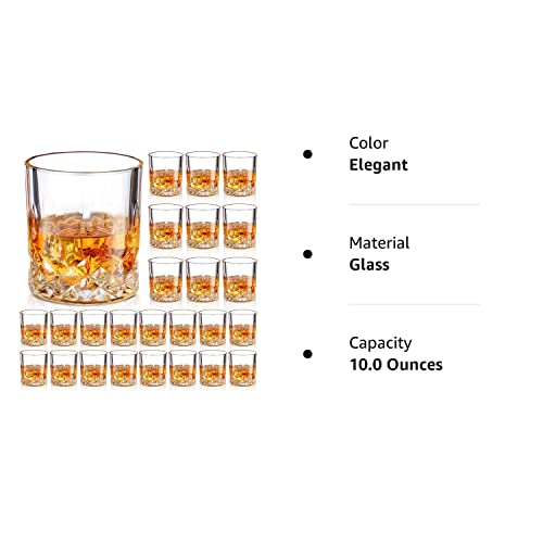 18 Pack Old Fashioned Whiskey Glasses 10 Oz Bourbon Glass Cocktail Glasses Rocks Glasses For Whiskey Bourbon Liquor And Cocktail Drinks Gift For Men Women Home Bar (Elegant) #TOP7