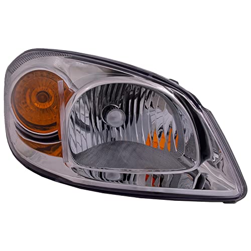 HEADLIGHTSDEPOT Headlight Compatible with Chevrolet Cobalt 2005-2010 Halogen Chrome Housing Includes Right Passenger Side Headlamp
