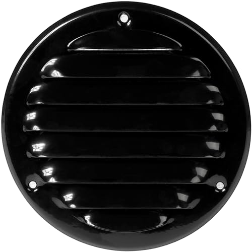 Image of Repa Market 4 Inch (Opening) Black Air Vent Cover, Galvanized Steel Louver Air Vent Covers w /Mesh, Wall Ceiling Vent, Dryer Vent Cover, HVAC Register Vent Cover, Shed Vent, Ac Vent Cover