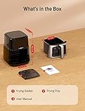 Air Fryer, PARIS RHÔNE 5.3 Quart with Viewing Window, 8-in-1 Toaster Oven Cooker with One Touch Control, Kitchen Appliance, Non-Stick & Dishwasher-Safe Basket & Detachable Tray, Black (PE-AF014)