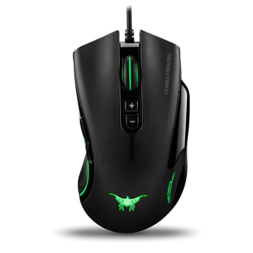 LinGear Gaming Mouse CW-10 Wired Ergonomic Gaming Mouse Optical Mouse USB Mice with Customizable DPI for Windows 98/2000/ Me/NT/XP/Win 7/ Win 8/ Win 10/ Mac OS and Other OS, Plug & Play (Black)