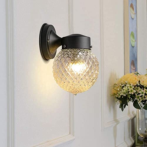 Applique murale extérieure globe en verre et éclairage LED design de grange