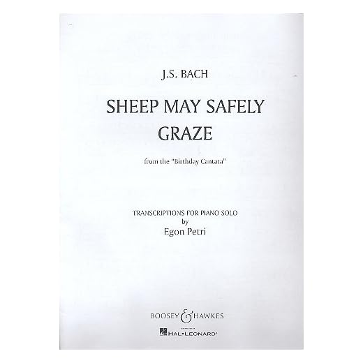 Sheep may safely graze: from the Birthday Cantata BWV 208. piano.