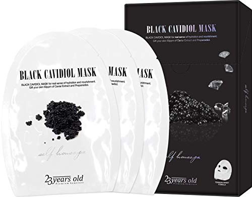 23years old Black Cavidiol Mask, Deep Nourishing with Black Caviar and Propanediol (1.4oz), 3 pack