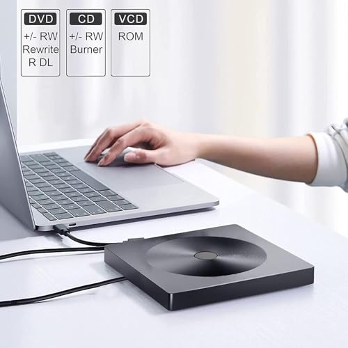 Unidad externa CD DVD con USB 3.0 y Type-C portátil miniatura 7