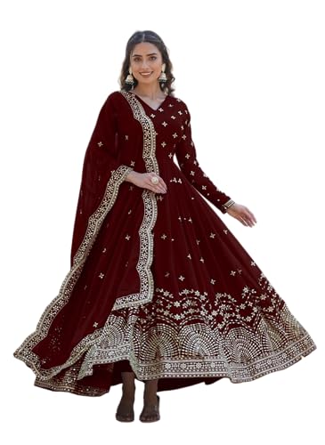 Image of Fashion Basket Faux Georgette Sequins Anarkali Dress for Women