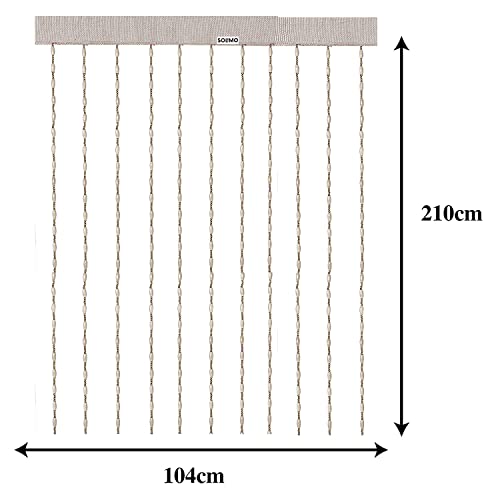 Image of Amazon Brand - Solimo Wooden Bead Curtain - (Brown & Cream, 2 Pieces)