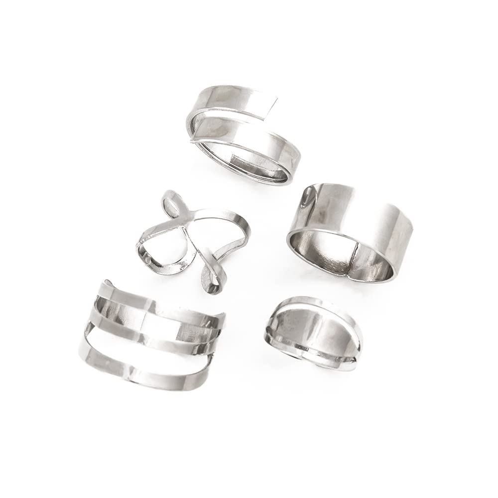 Shining Diva Fashion Latest Stylish Metal Boho Midi Finger Rings for Women and Girls - Set of 5 (14208r), Silver (B0B5DYXDKM) Amazon Price History, Amazon Price Tracker