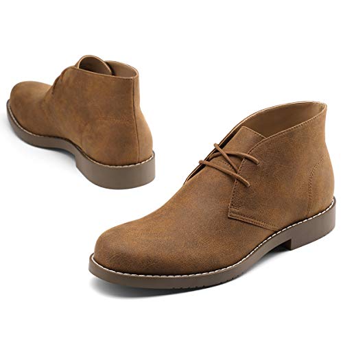 GM GOLAIMAN Men's Chukka Boots Casual Lace up Leather Desert Shoes Brown 10 D (M) US