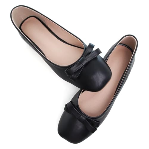 Image of Dear Time Women's Casual Foldable Ballet Flats Square Toe Ballerina Flats Shoes Comfortable