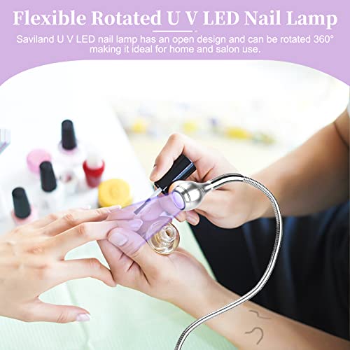Saviland Mini Nail Led Lamp – Flexible Rotatable Usb Quickly Nail Dryer Gel X Lamp For Nails With Securing Clip Led Light For Nails For Curing Gel Polish U V Nail Gels Manicure Diy #TOP1