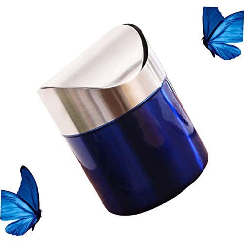 Papelera compacta de acero inoxidable para escritorio miniatura 7
