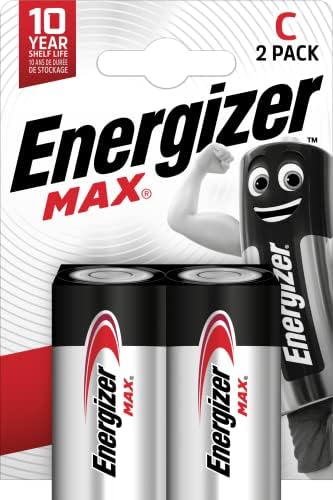 Energizer Max Alkaline C Batteries, 1.5 Volts, 2 Pack