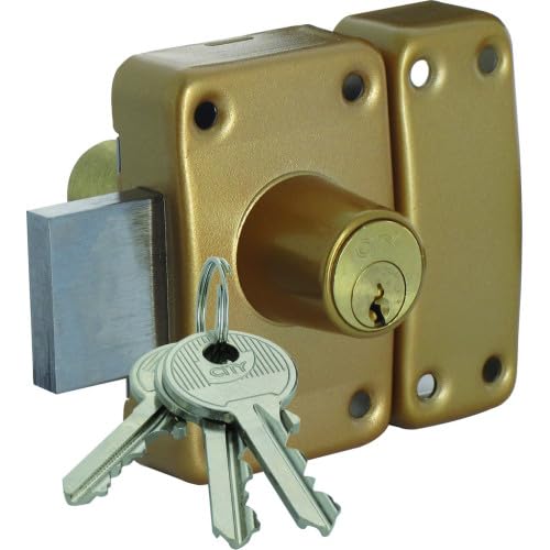 Verrou CITY 26 double entrée ISEO contre l'effraction sur porte en bois