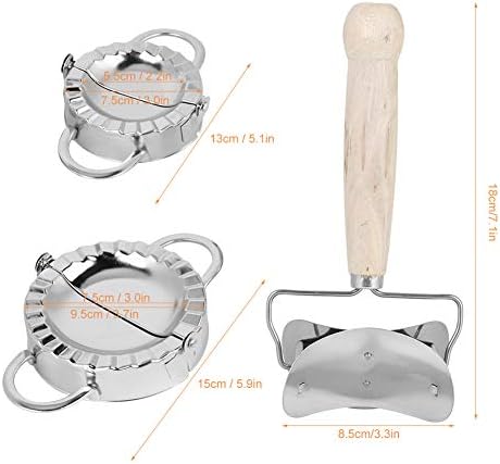 Dumplings Maker, Stainless Steel Dumpling Maker Set with Dumpling Wrapper Tool, Manual Dumpling Pastry Mould Maker Dough Presser Kitchen Gadgets - Image 4