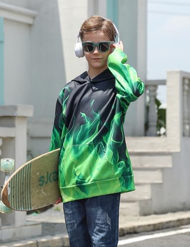 Image of TUONROAD Boys Hoodies 3D Graphic Sweatshirt Lightweight Pullover 6-16T cool
