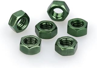 0764 - Pack Blister 6 Tuercas Aluminio m6 Compatible con Universal Universal Color Verde