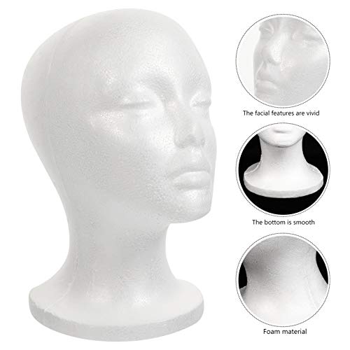 Mobestech Feminino Manequim Cabeça De Isopor Peruca Cabeça Titular Suporte para Exibição Do Modelo d