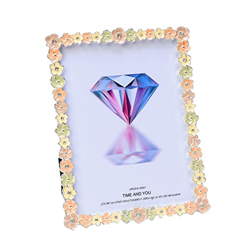 Yrx Picture Frame 4X6 Inch，Floral Design Metal Photo Frame With Hd Glass,Gift Ideas Tabletop Home Decorative (Flowers) #TOP30