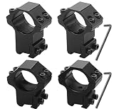 1 Inch Scope Mount Rings for 11mm Dovetail Rails High/Medium Profile 4pcs(One has Stop pin)
